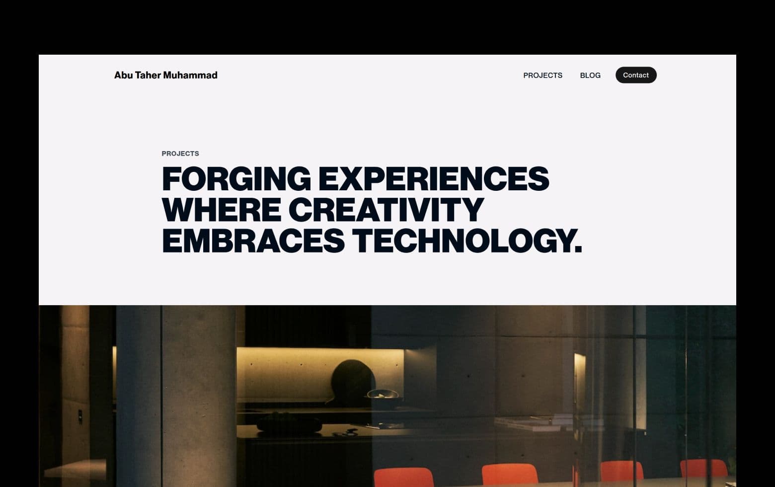 Page header for projects and blog page