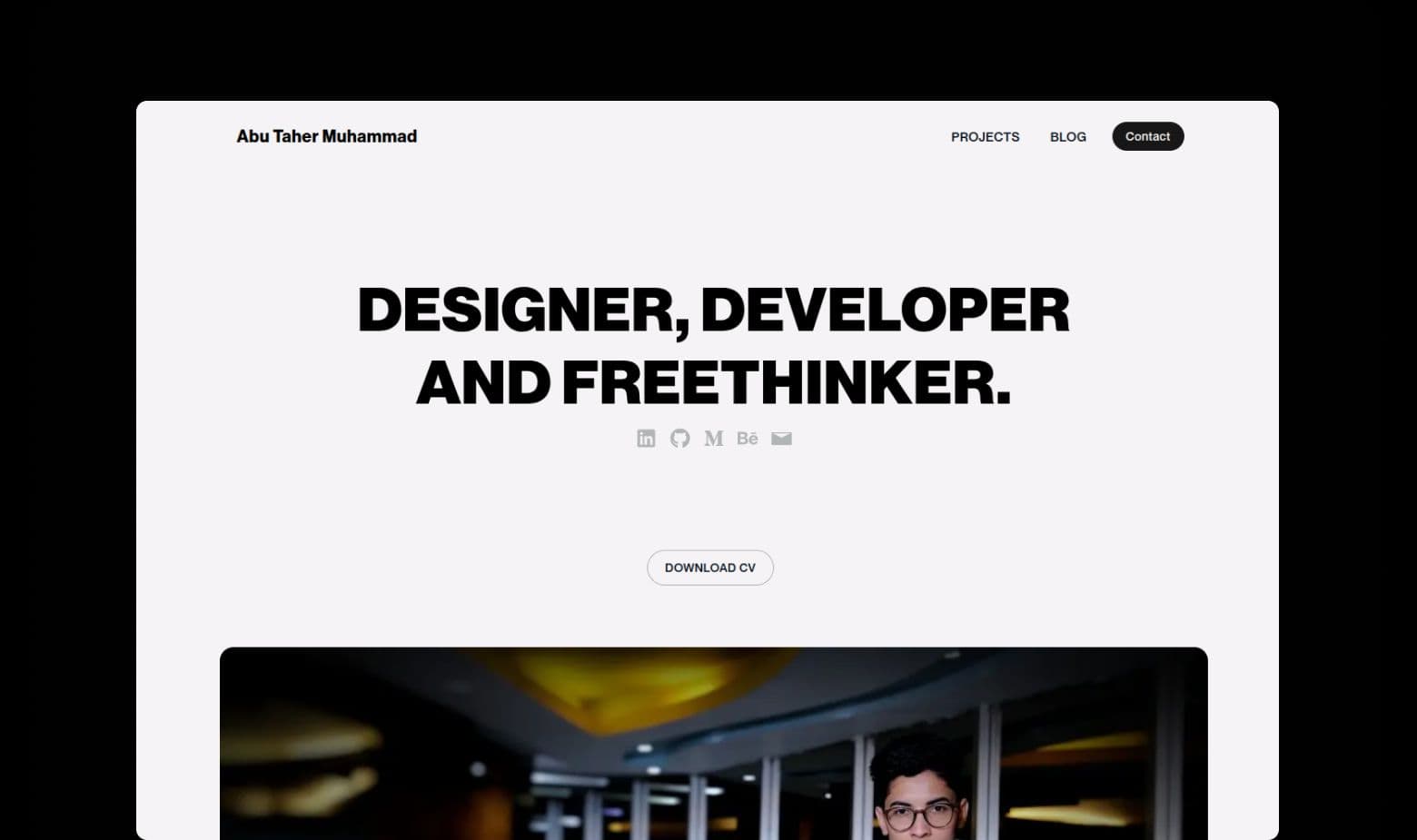 Landing page hero area